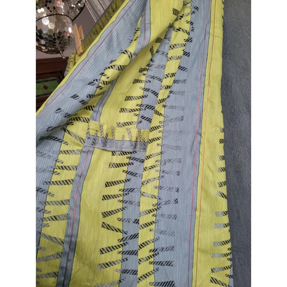 Vintage Mcm Mattress Ticking Cover‎ New Old Stock Abstract Yellow Stripe